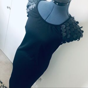 Bisou Bisou black dress with Shoulder Flair